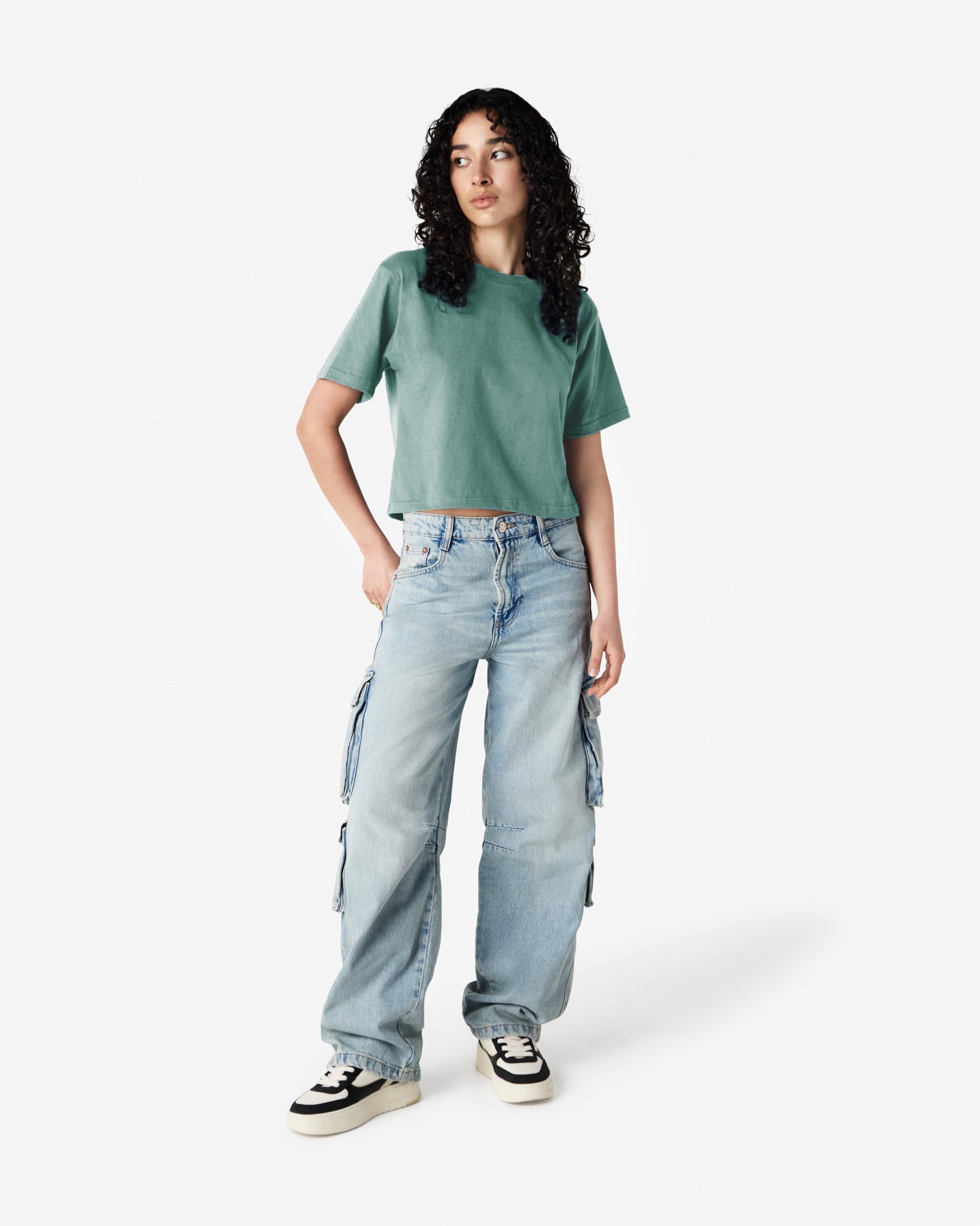 102 American Apparel Women's Fine Jersey Boxy T-Shirt