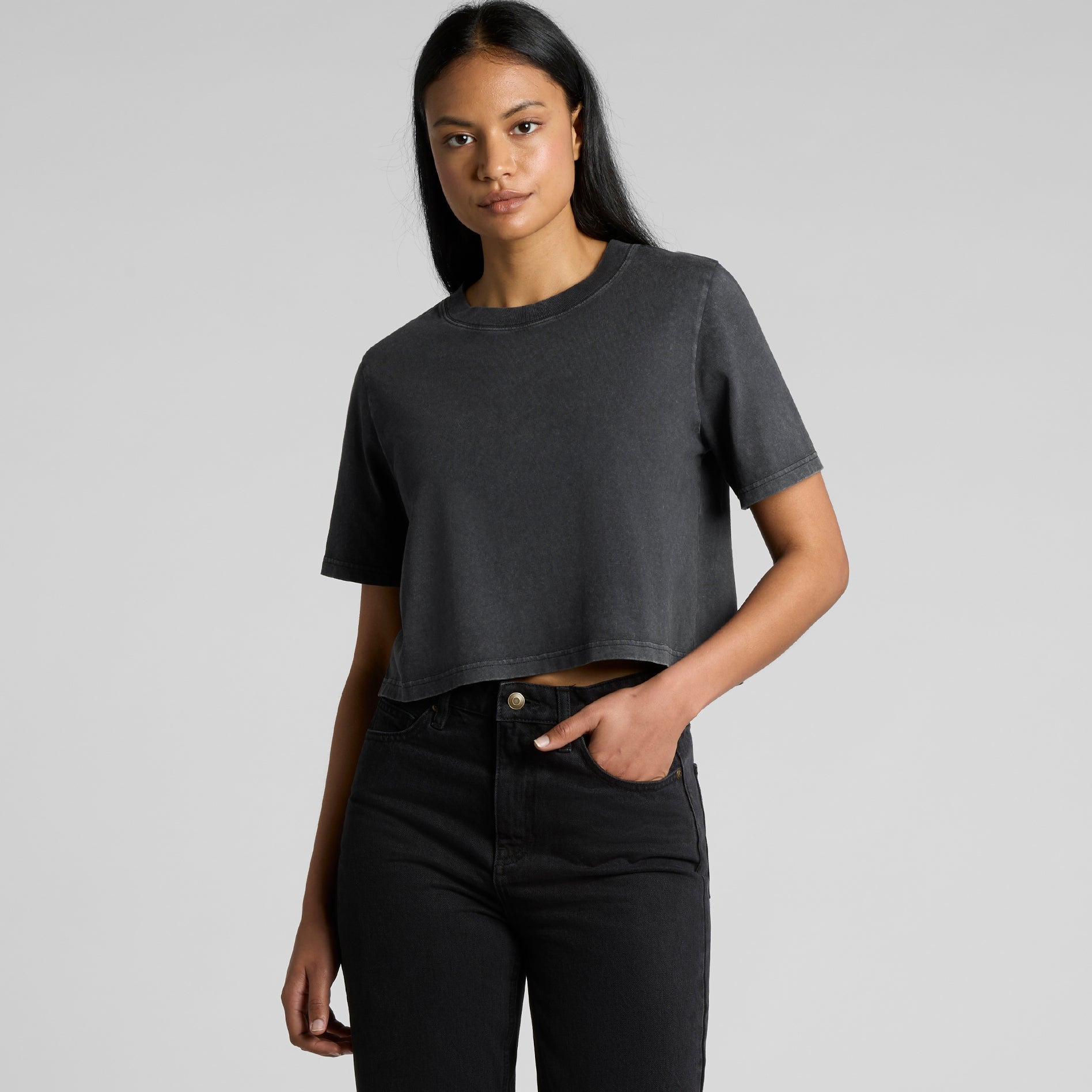 4086 WOS STONE WASH HEAVY CROP