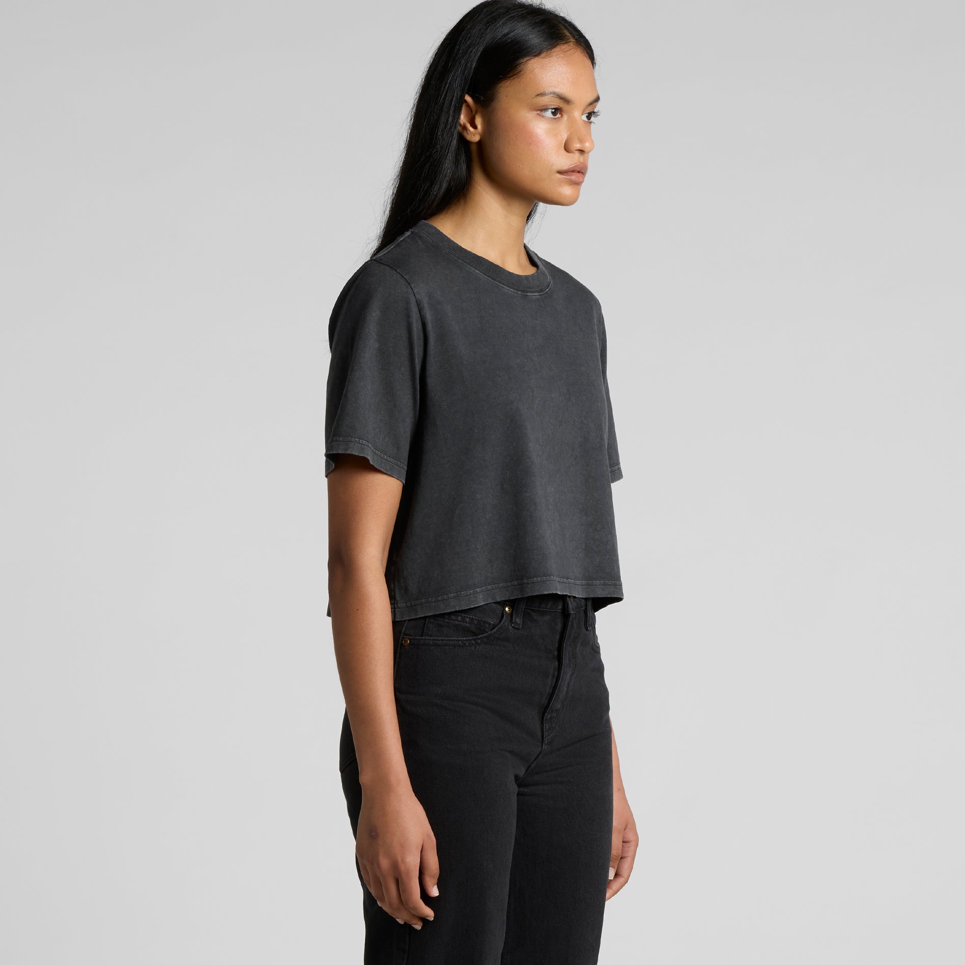 4086 WOS STONE WASH HEAVY CROP
