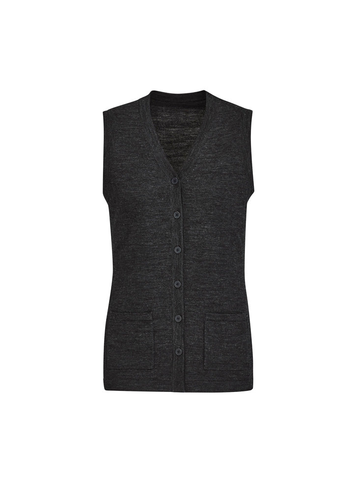 Womens Button Front Knit Vest CK961LV