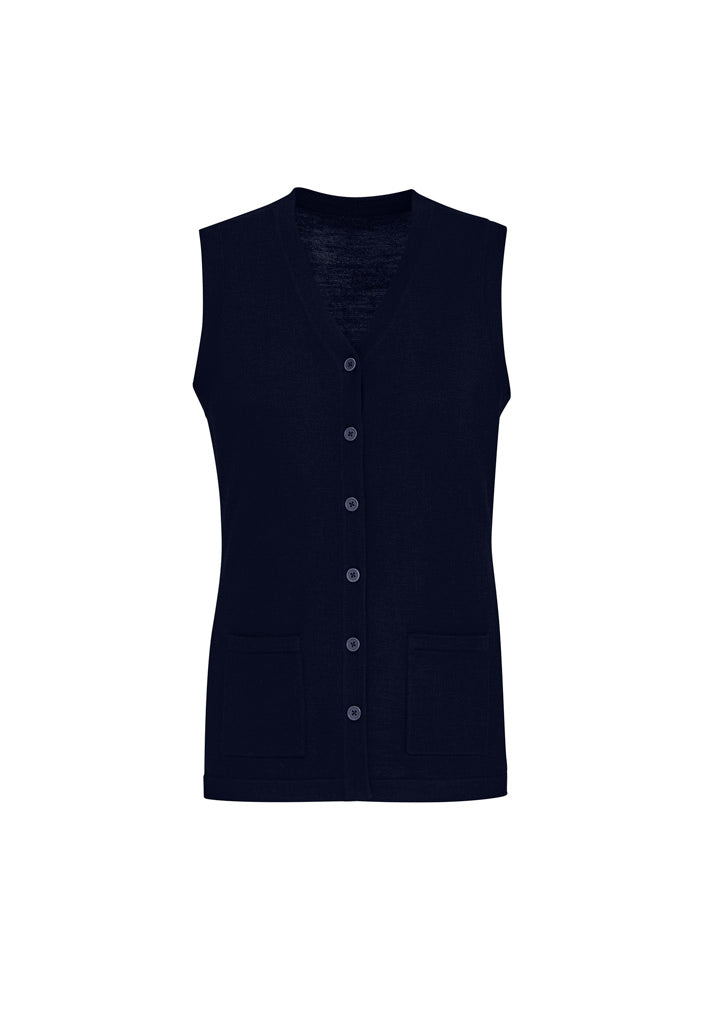 Womens Button Front Knit Vest CK961LV