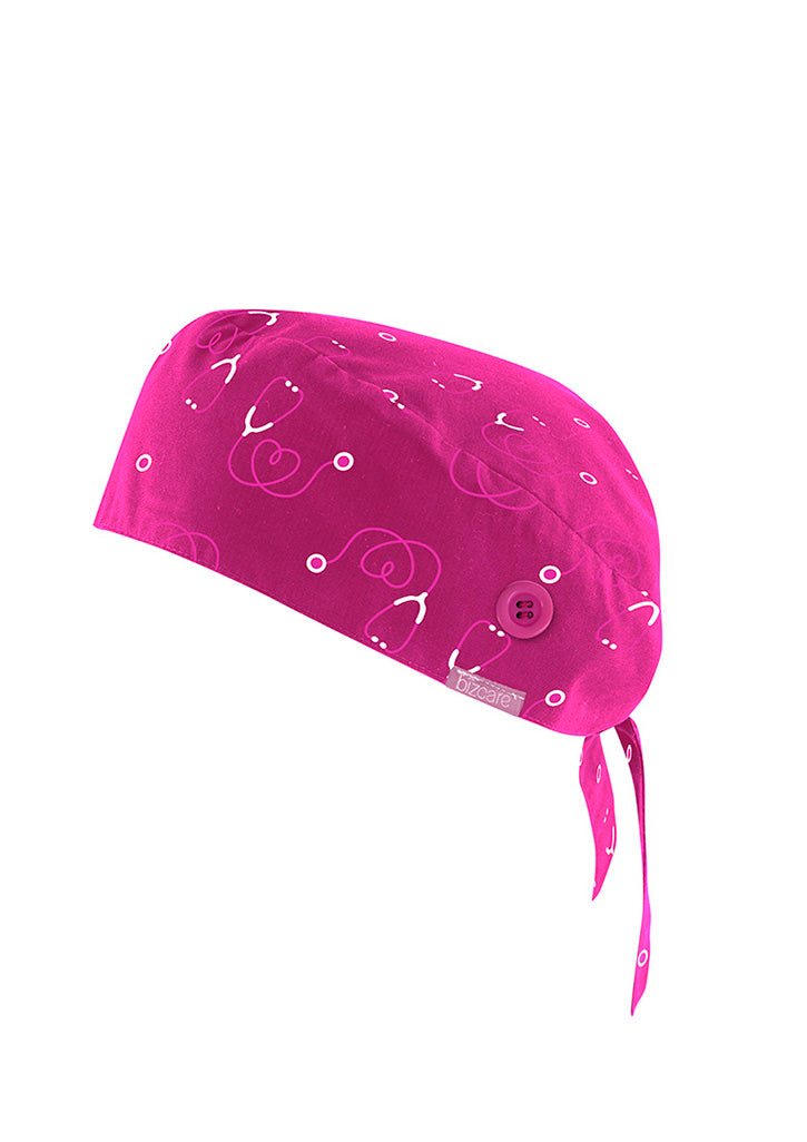 Unisex Pink Printed Scrub Cap CSC246U