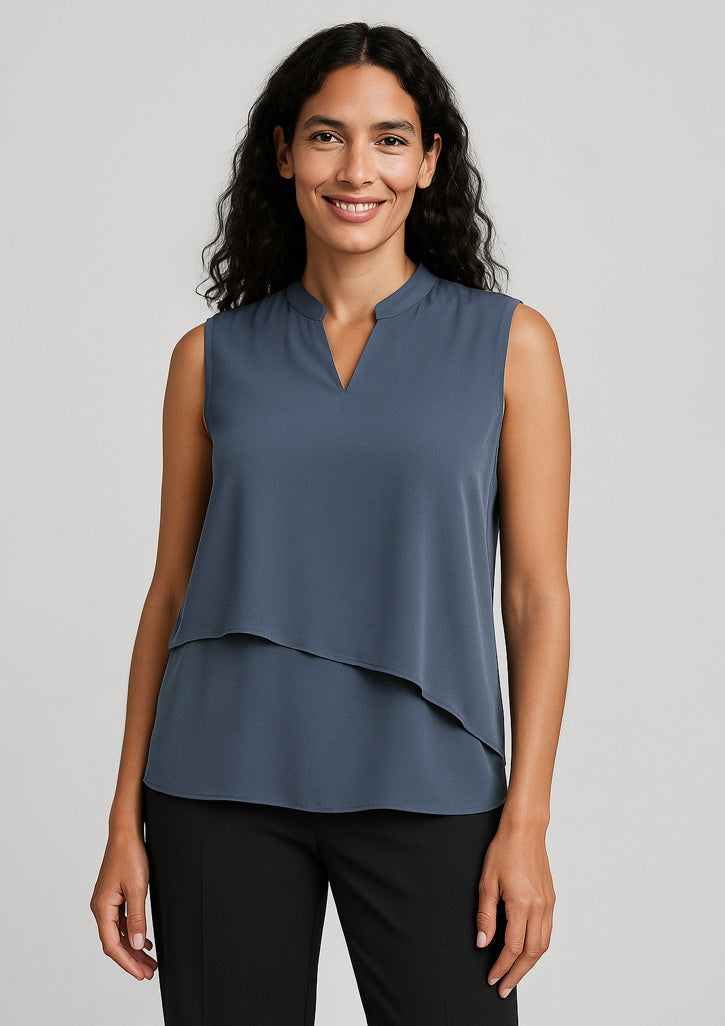 RB260LN Womens Seville Sleeveless Layered Blouse