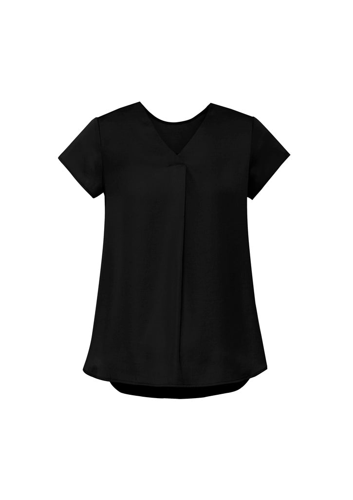 RB967LS Womens Kayla V-Neck Pleat Blouse