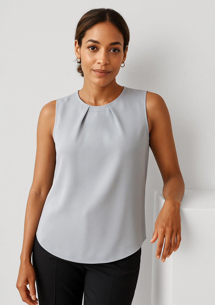 RB973LN Womens Estelle Sleeveless Pleat Detail Blouse