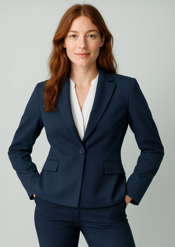 RJ401L Womens Renew Single Button Mid Length Jacket