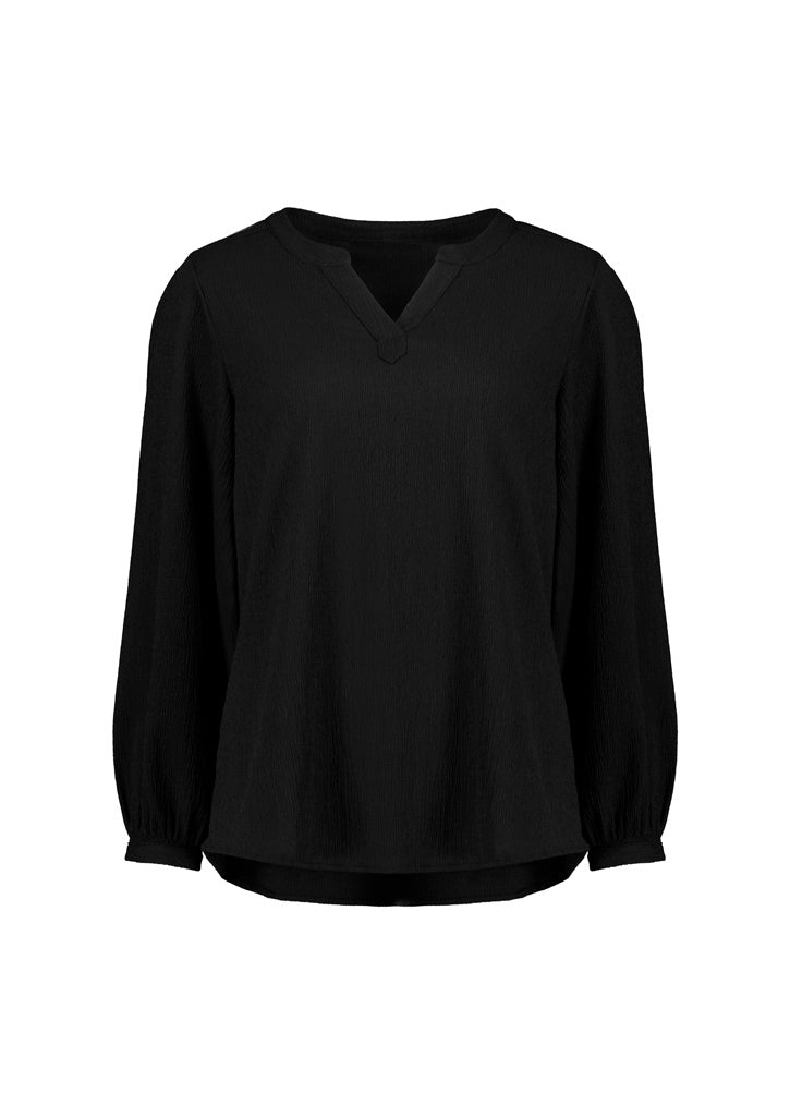 RU568LL Womens Ruche Long Sleeve Blouse