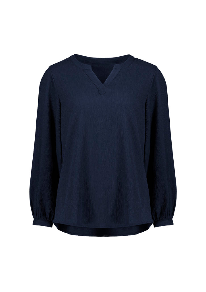 RU568LL Womens Ruche Long Sleeve Blouse