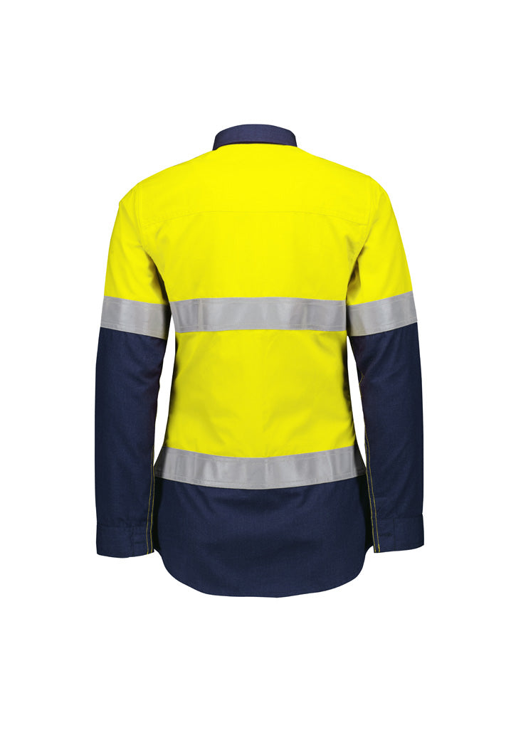 ZW170 Womens Orange Flame Lightweight Ripstop Taped Shirt