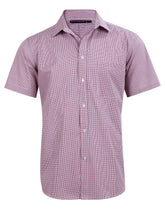 Benchmark M7340S Men’s Two Tone Mini Gingham Short Sleeve Shirt