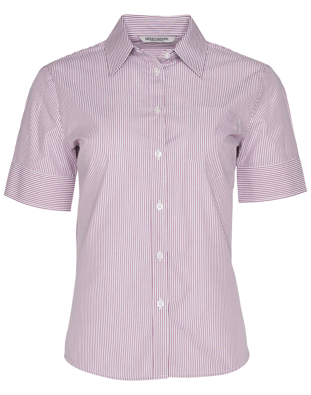 Benchmark M8234 Women's Balance Stripe Short Sleeve Shirt