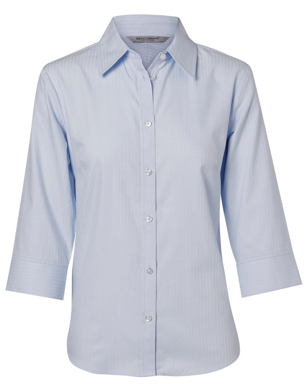Benchmark M8113 Women's Mini Herringbone 3/4 Sleeve Shirt
