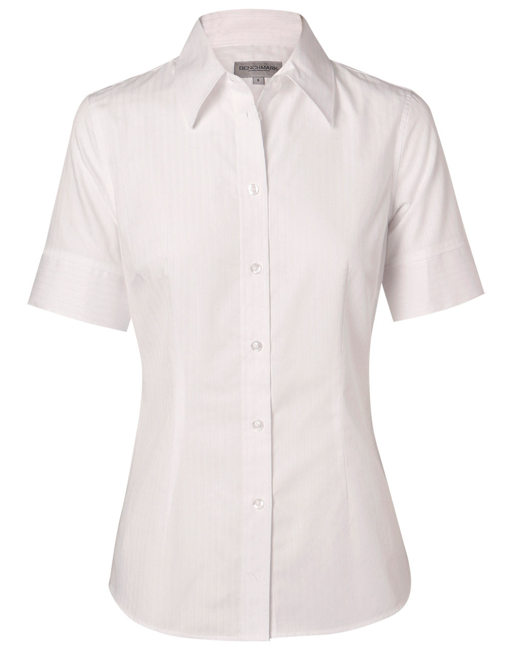 Benchmark M8100S Women's Self Stripe Short Sleeve Shirt