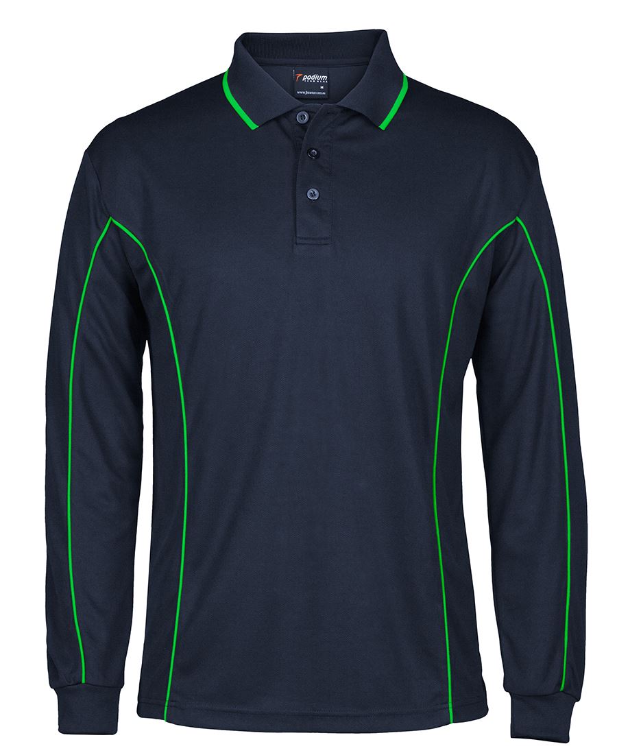 JBS PODIUM L/S PIPING POLO 7PIPL