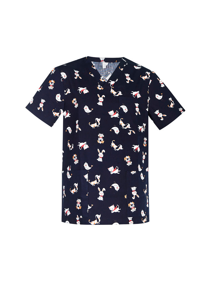 BIZ CARE MENS BEST FRIENDS SCRUB TOP CST147MS