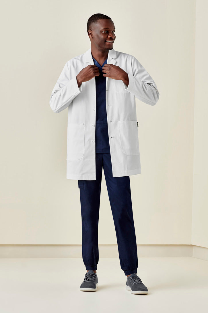 BIZ CARE MENS HOPE LONG LINE LAB COAT CC144ML
