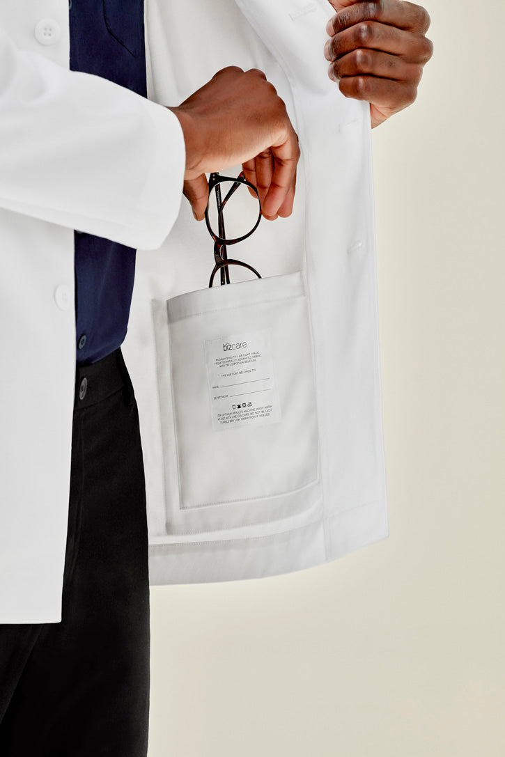 BIZ CARE MENS HOPE LONG LINE LAB COAT CC144ML