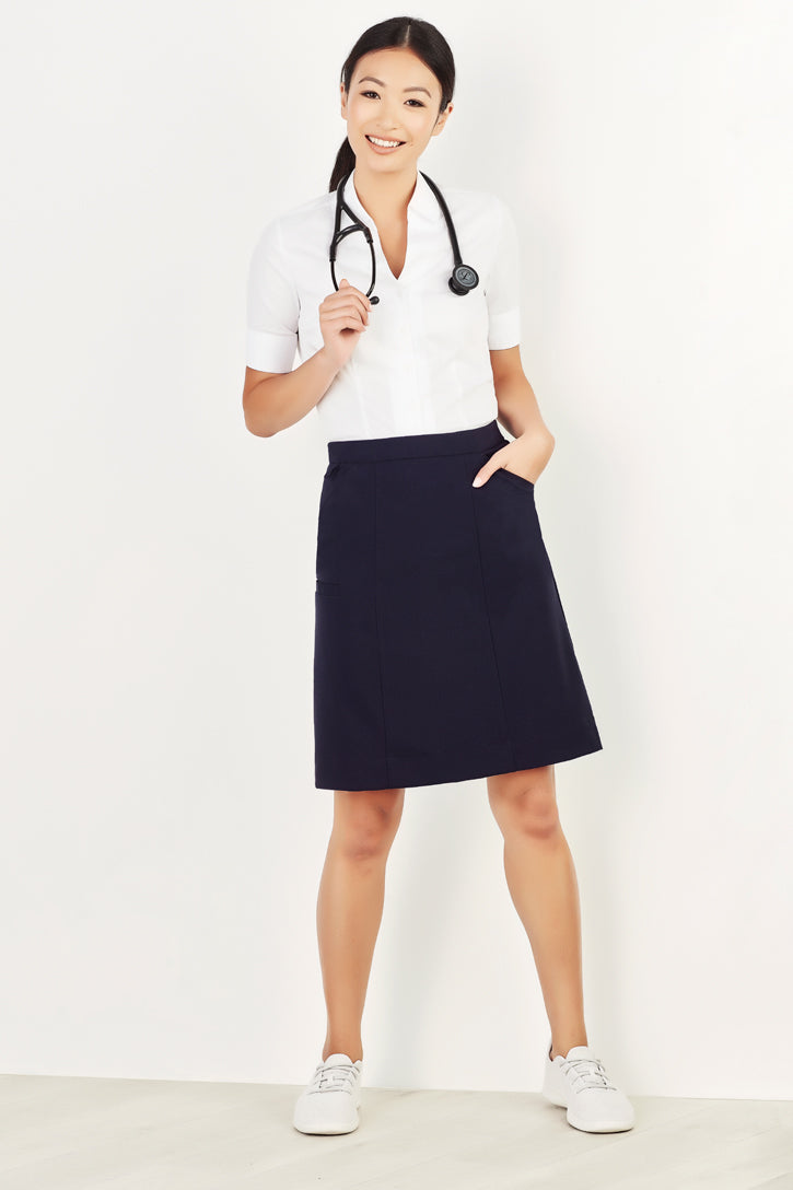 BIZ CARE WOMENS COMFORT WAIST CARGO SKIRT CL956LS