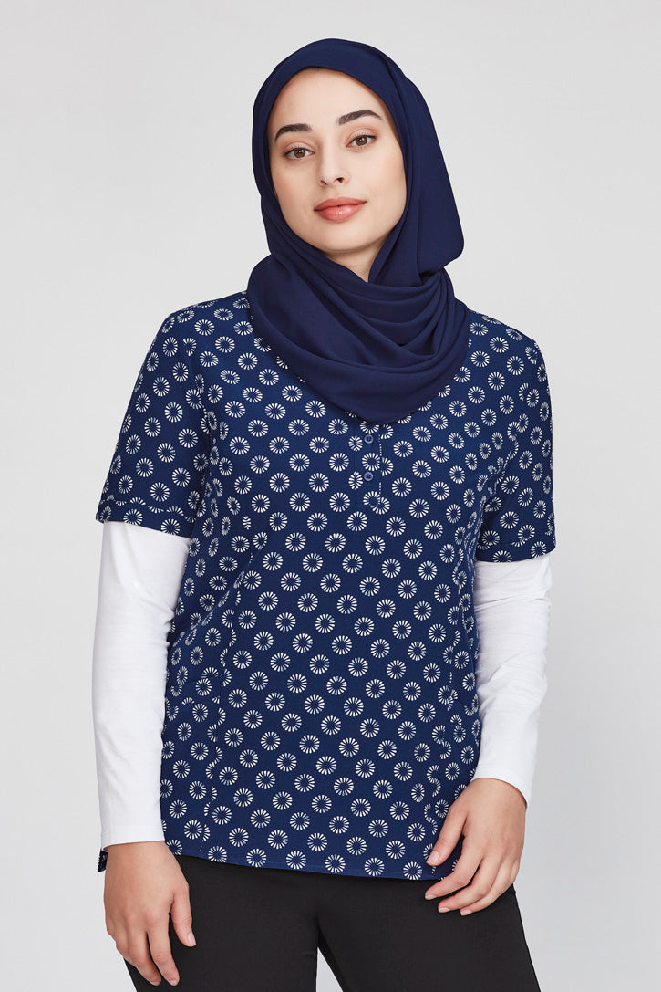 BIZ CARE WOMENS FLORENCE DAISY PRINT TUNIC CS950LS