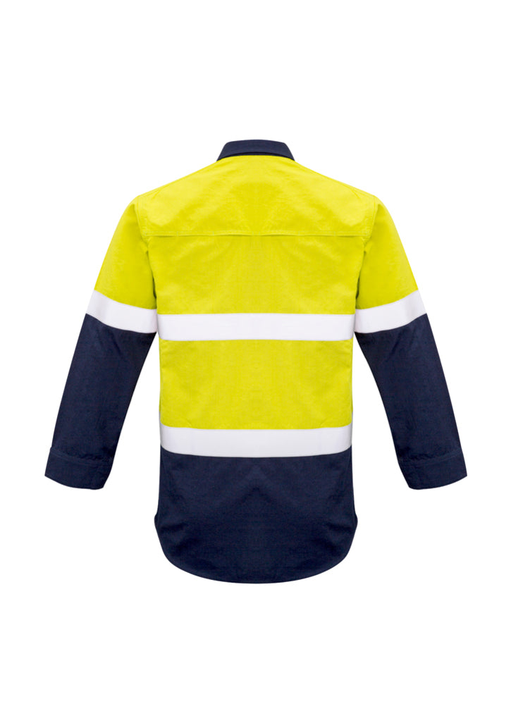 Syzmik Mens FR Closed Front Hooped Taped Spliced Shirt ZW133