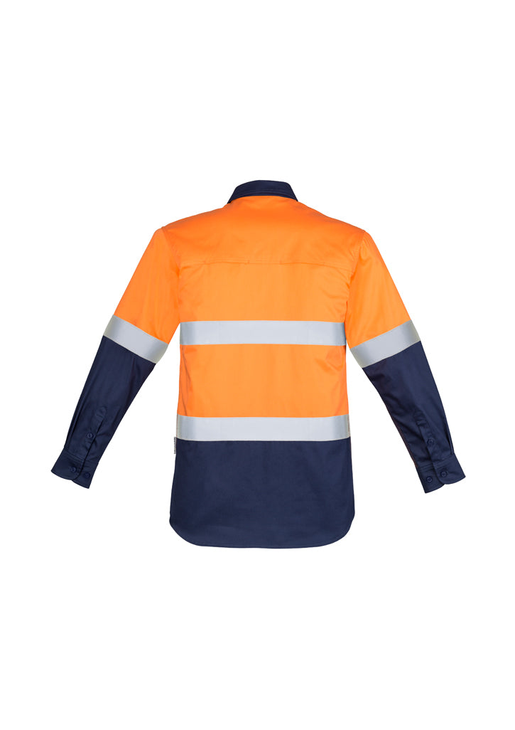 Syzmik Mens Hi Vis Closed Front L/S Shirt - Hoop Taped ZW550