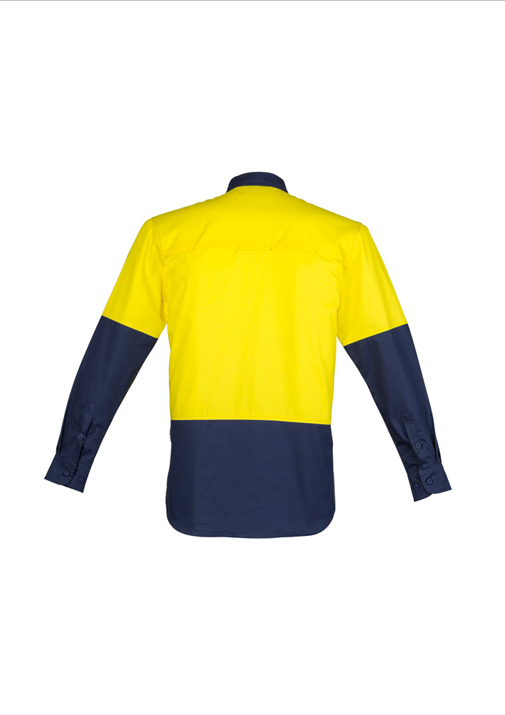 Syzmik Mens Hi Vis Closed Front L/S Shirt ZW560
