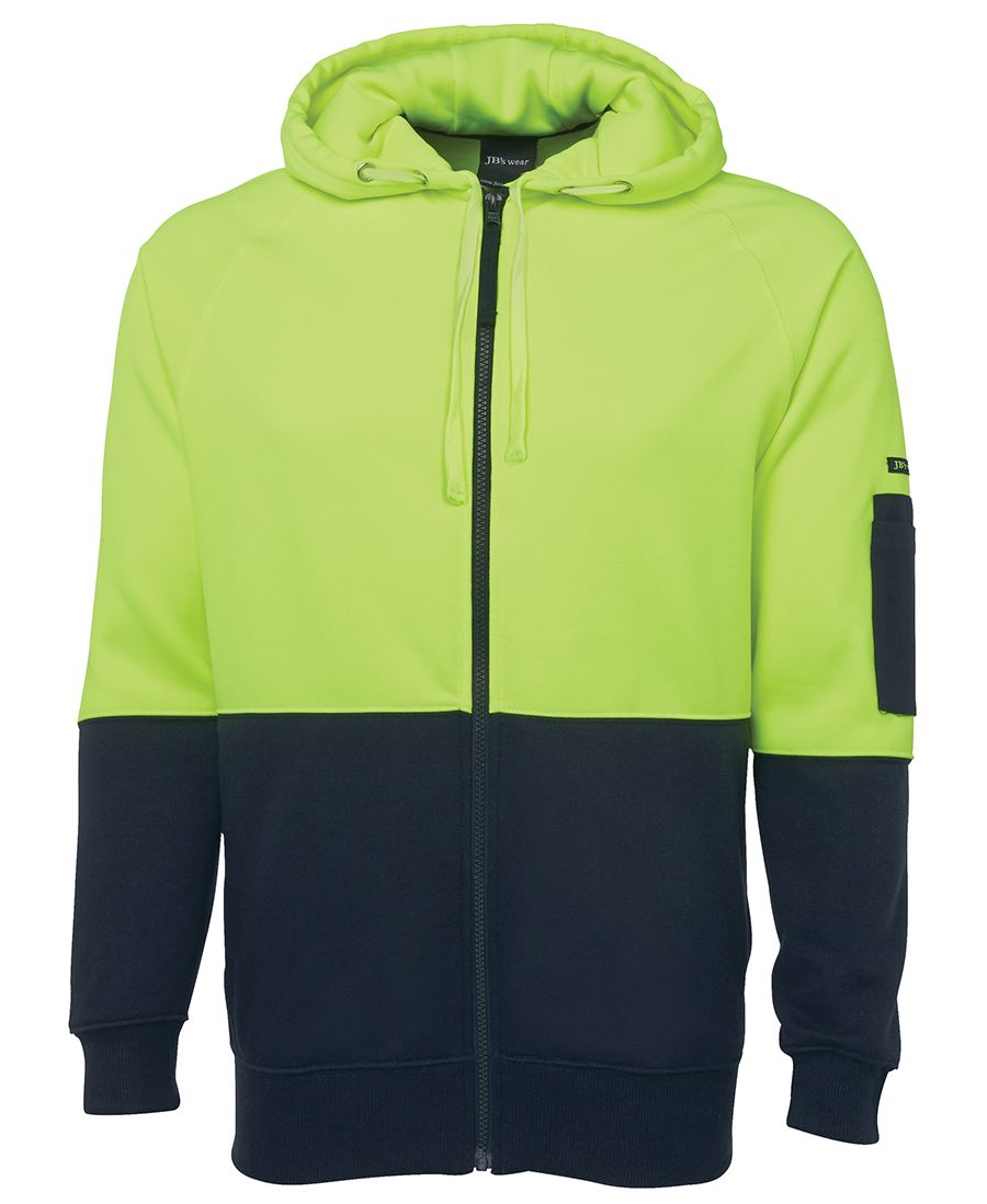 JB's Wear Hi Vis Full Zip Fleecy Hoodie 6HVH