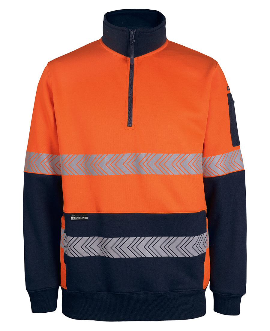 JB's Wear HI VIS 330G 1/2 ZIP SEGMENTED TAPE FLEECE 6DPS
