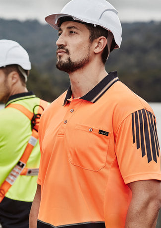 Syzmik Mens Hi Vis Flux Short sleeve Polo ZH315