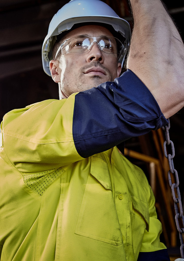 Syzmik Mens Rugged Cooling Hi Vis Spliced Shirt ZW128