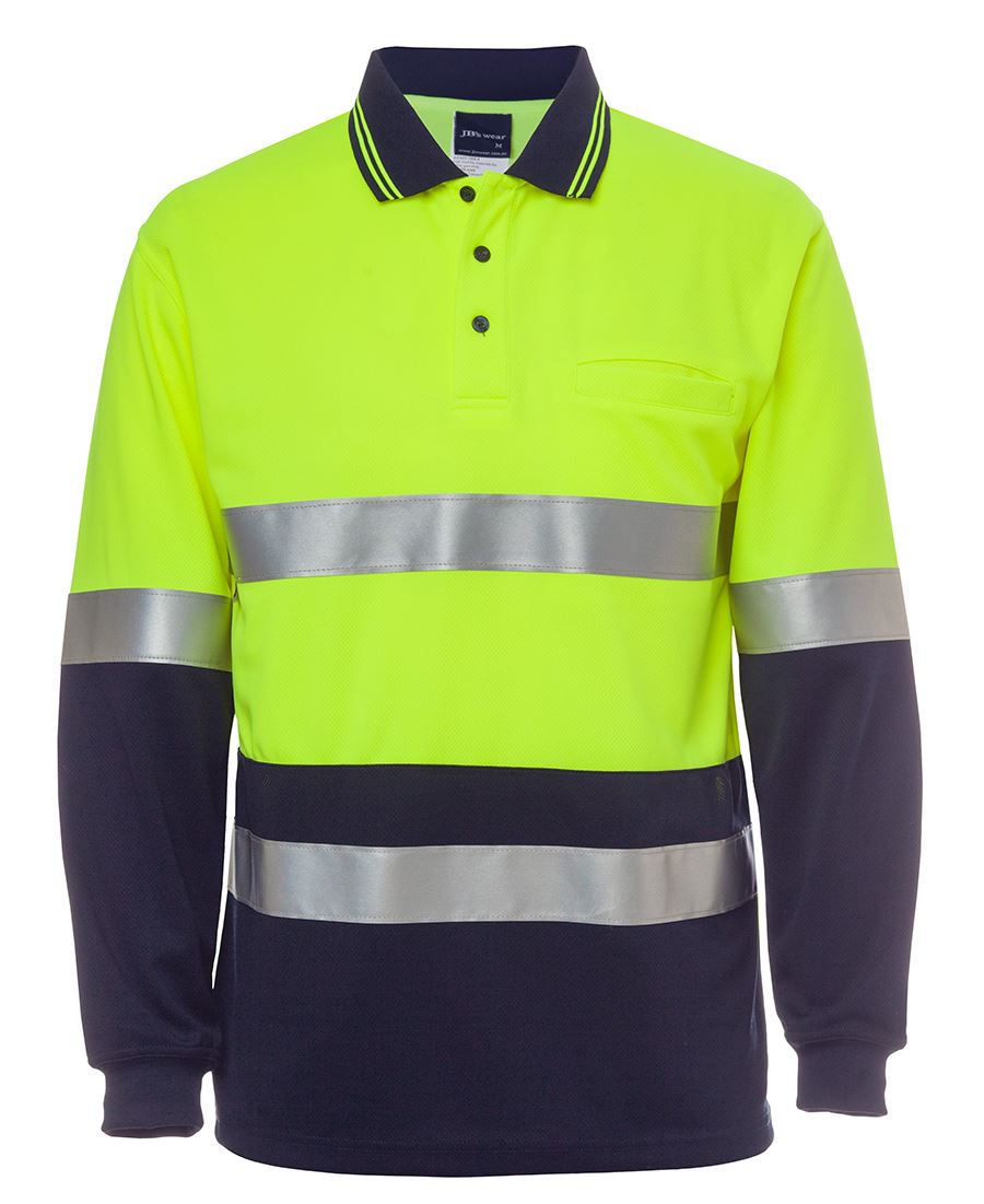 JB's Wear Hi Vis L/S (D+N) Traditional Polo 6HVSL