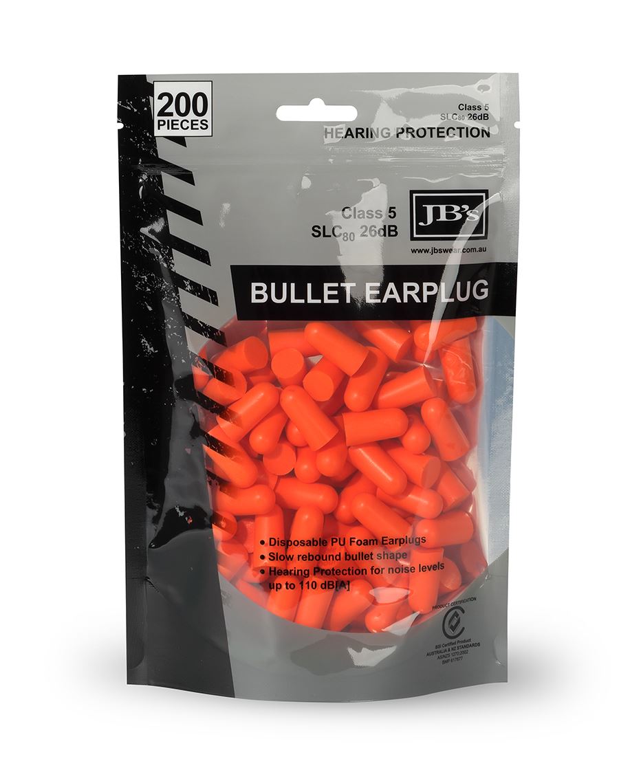 JBS BULLET SHAPED EARPLUG (200 PIECES) 8P045