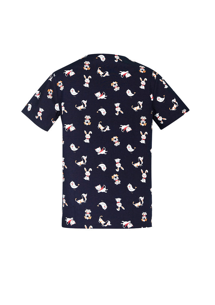 BIZ CARE MENS BEST FRIENDS SCRUB TOP CST147MS