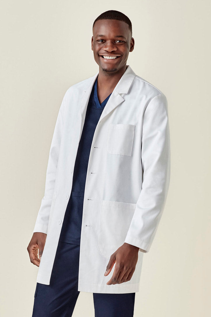 BIZ CARE MENS HOPE LONG LINE LAB COAT CC144ML