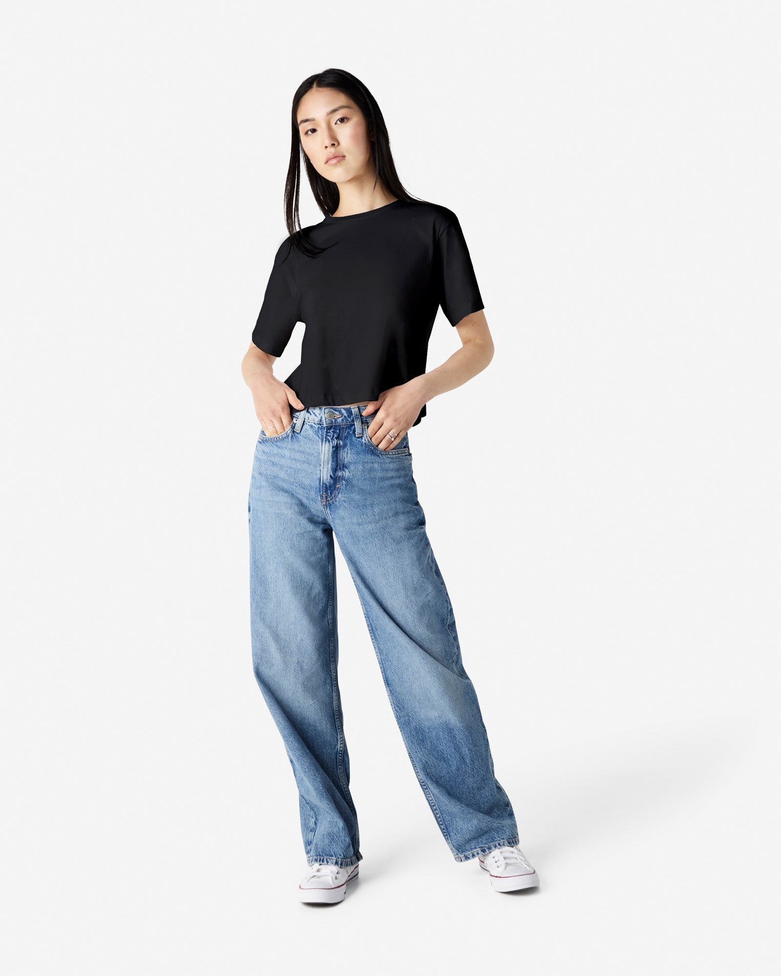 102 American Apparel Women's Fine Jersey Boxy T-Shirt