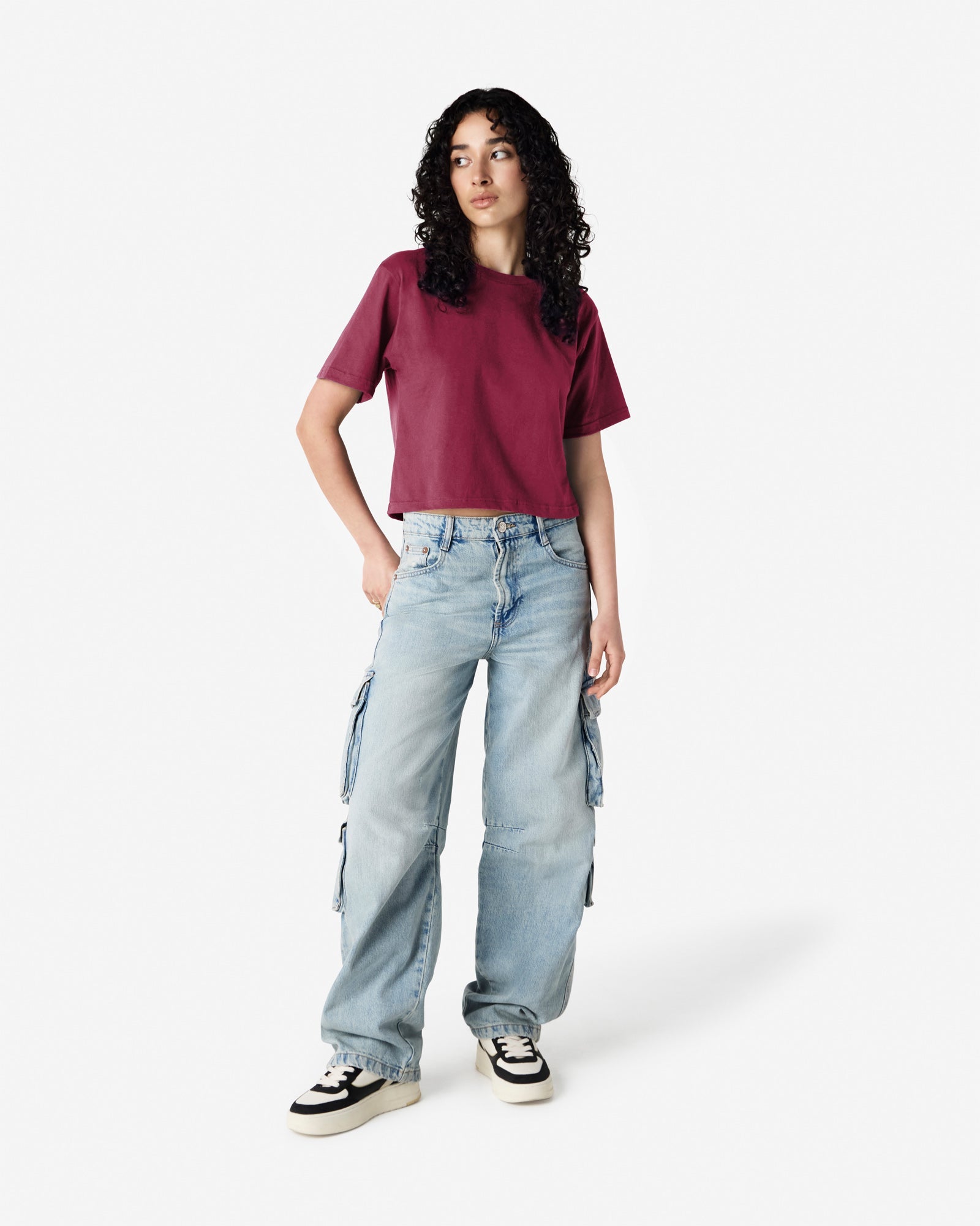 102 American Apparel Women's Fine Jersey Boxy T-Shirt