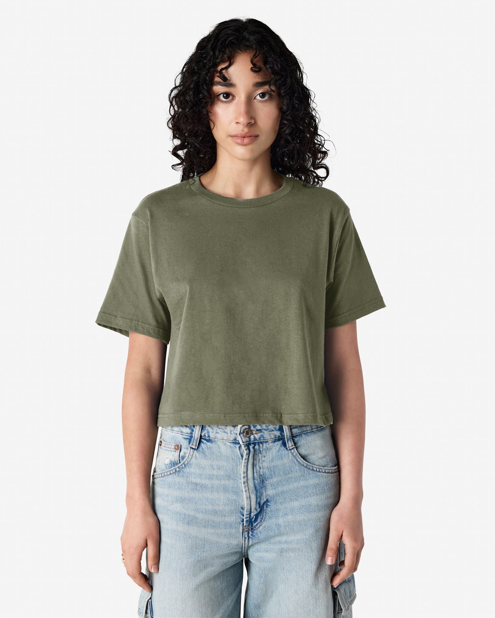 102 American Apparel Women's Fine Jersey Boxy T-Shirt