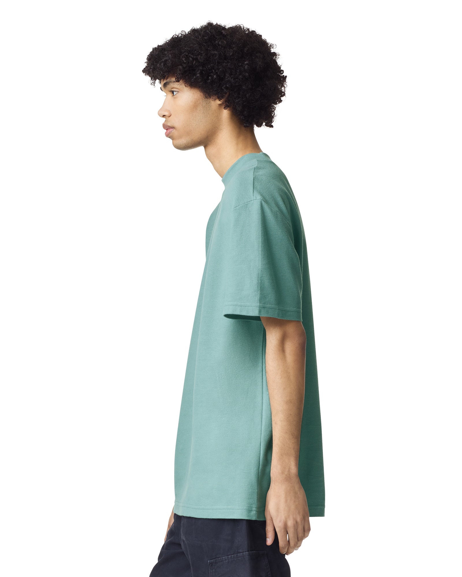 1PQ American Apparel Unisex Pique Mockneck T-shirt