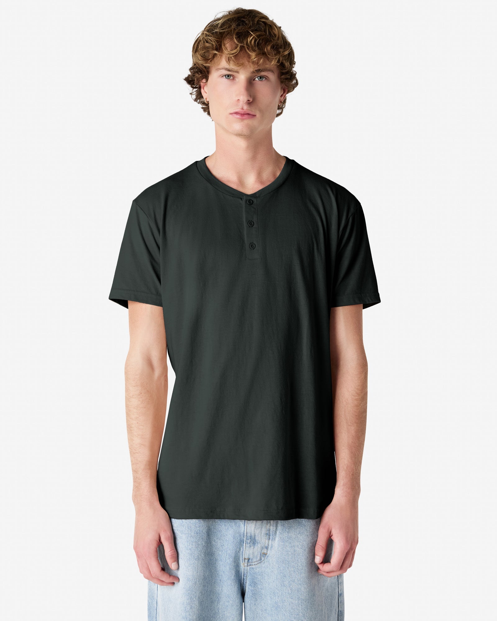 2004CVC American Apparel CVC Unisex Henley T-shirt