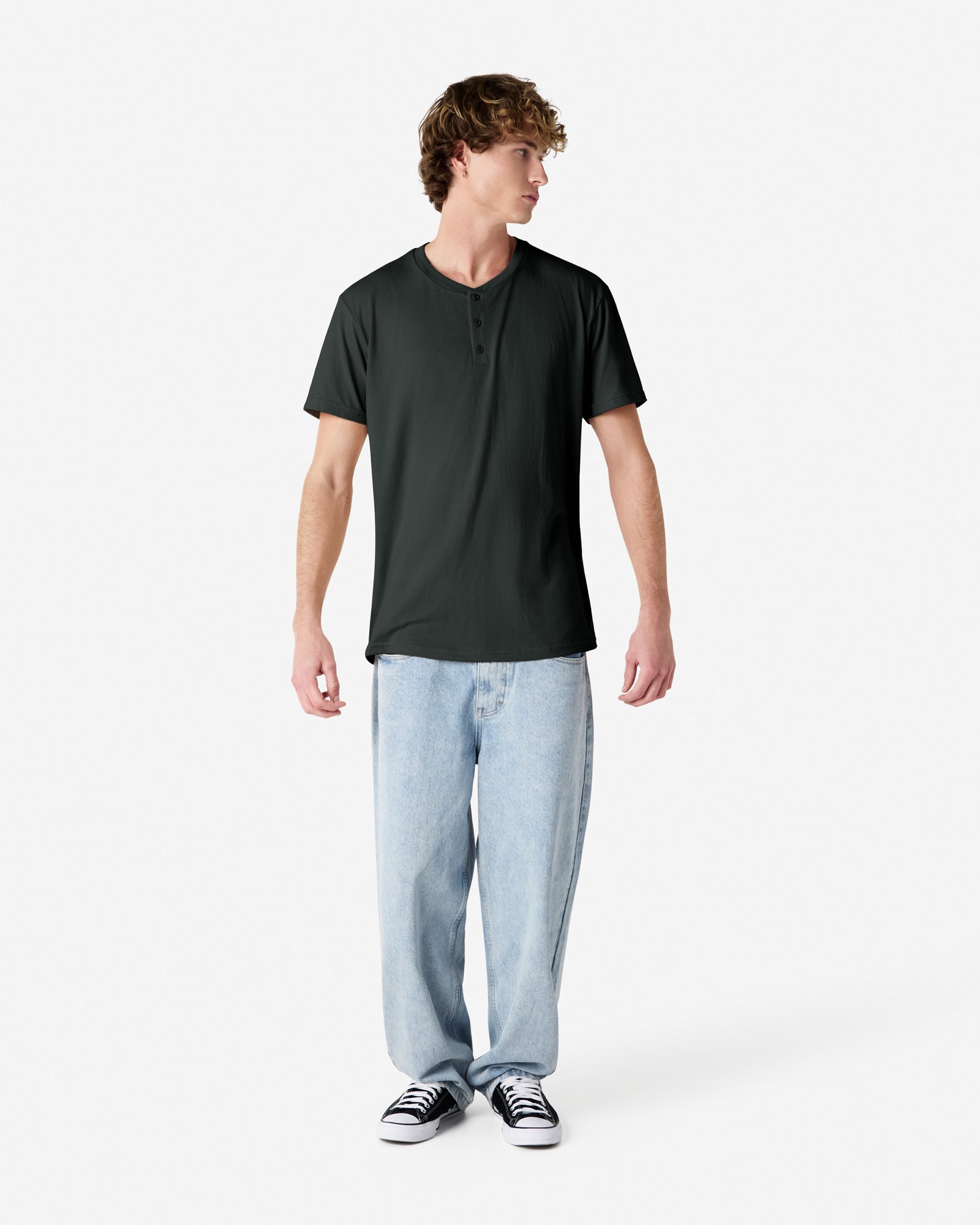 2004CVC American Apparel CVC Unisex Henley T-shirt