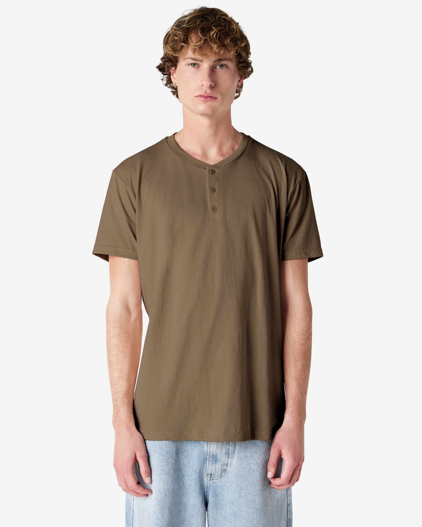 2004CVC American Apparel CVC Unisex Henley T-shirt