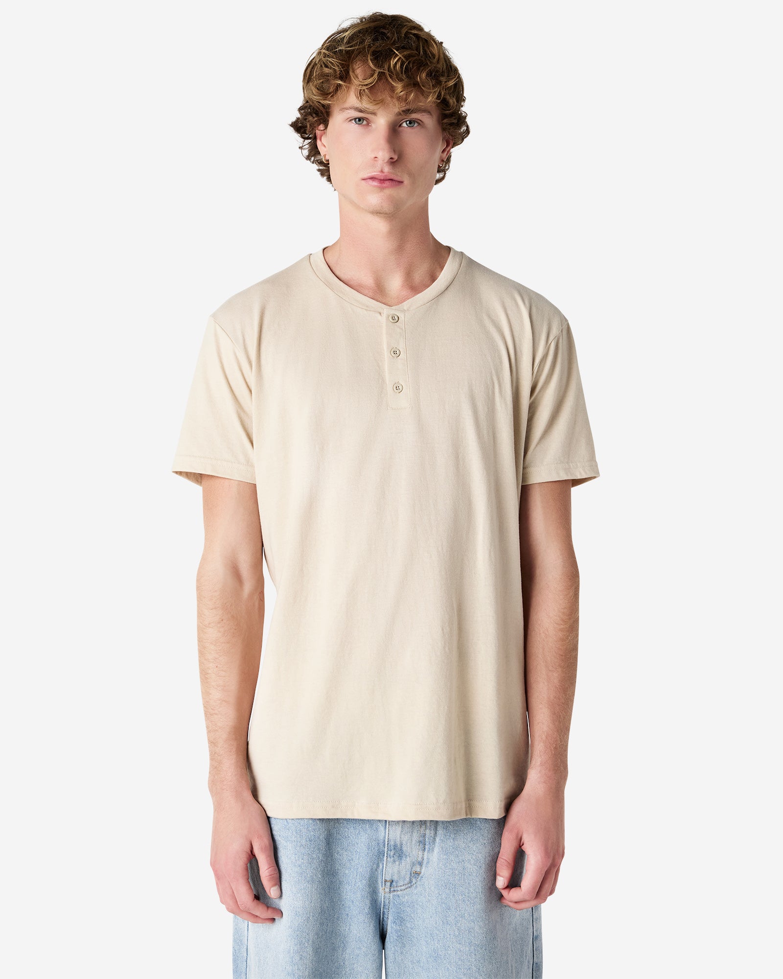 2004CVC American Apparel CVC Unisex Henley T-shirt