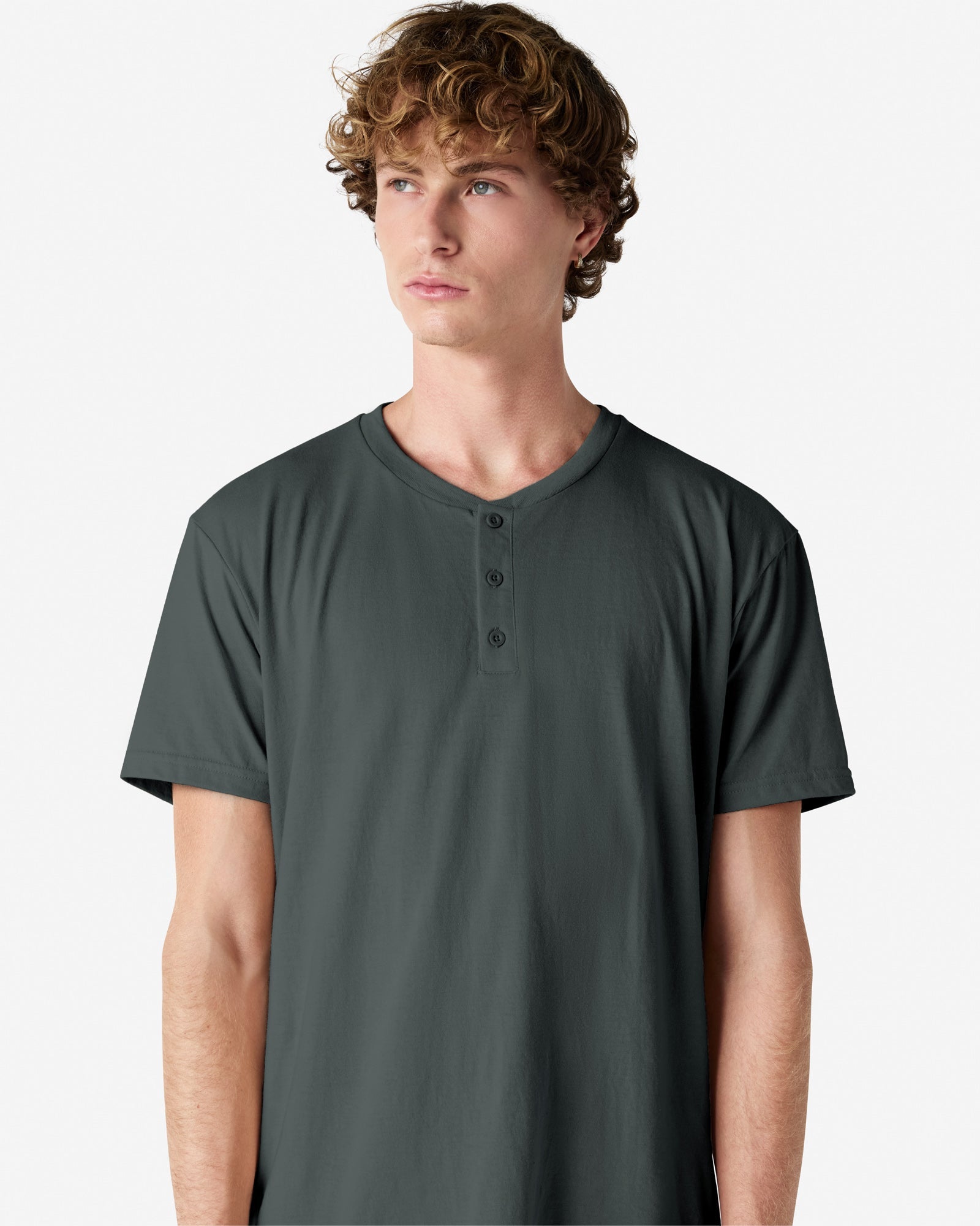 2004CVC American Apparel CVC Unisex Henley T-shirt