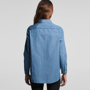 LADIES BLUE DENIM SHIRT - 4042