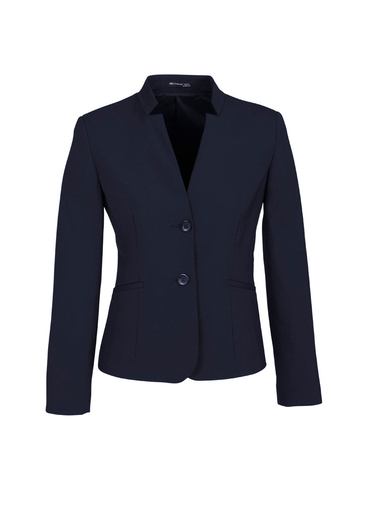64013 Womens Comfort Wool Stretch Short Jacket with Reverse Lapel