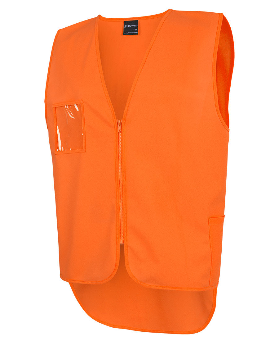 JB's Hi Vis Zip Drop Tail Safety Vest 6HVSW