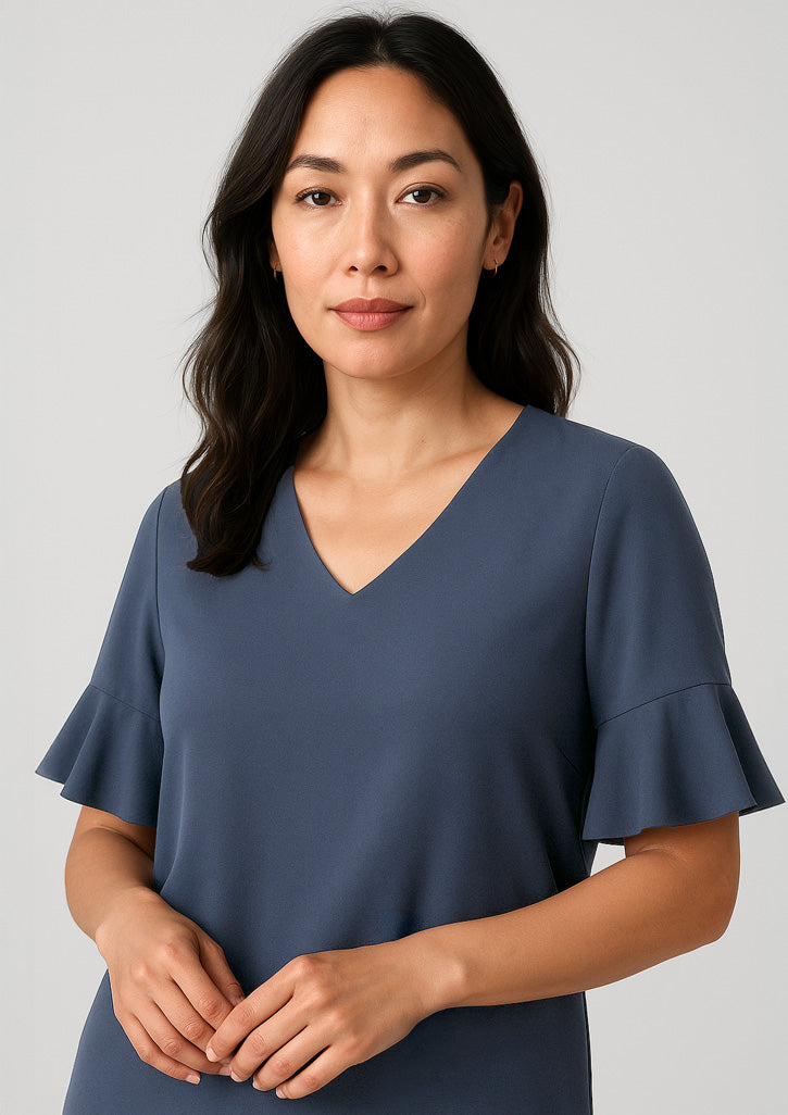 RB966LS Womens Aria Fluted Sleeve Blouse