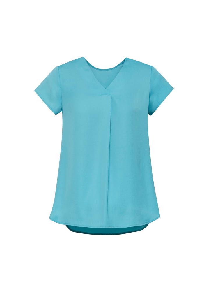 RB967LS Womens Kayla V-Neck Pleat Blouse