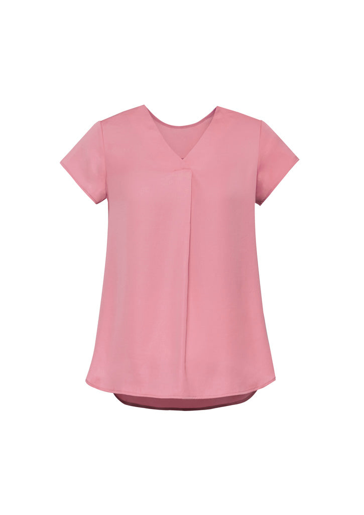 RB967LS Womens Kayla V-Neck Pleat Blouse