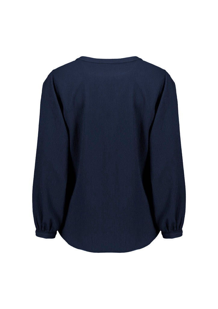 RU568LL Womens Ruche Long Sleeve Blouse